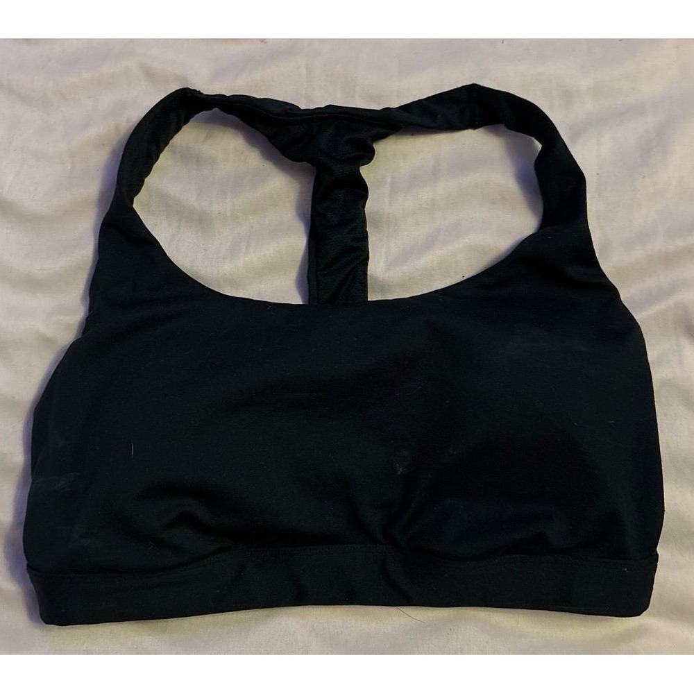 All in Motion Black Microfiber Stretch‎ T Racerback Sports Bra, Medium